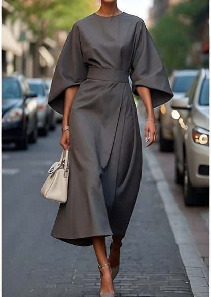 Lissey - Minimalist Belted Luxe Dress - Alira - Boutique