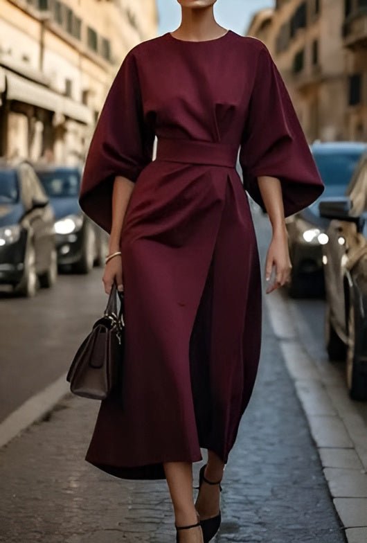Lissey - Minimalist Belted Luxe Dress - Alira - Boutique