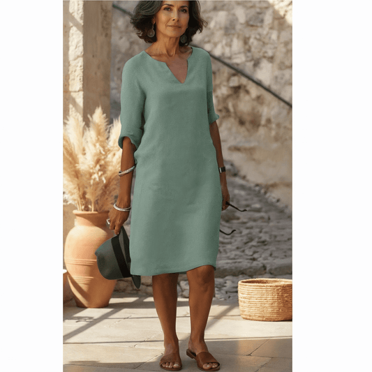 Lola - Relaxed V-Neck Dress - Alira - Boutique
