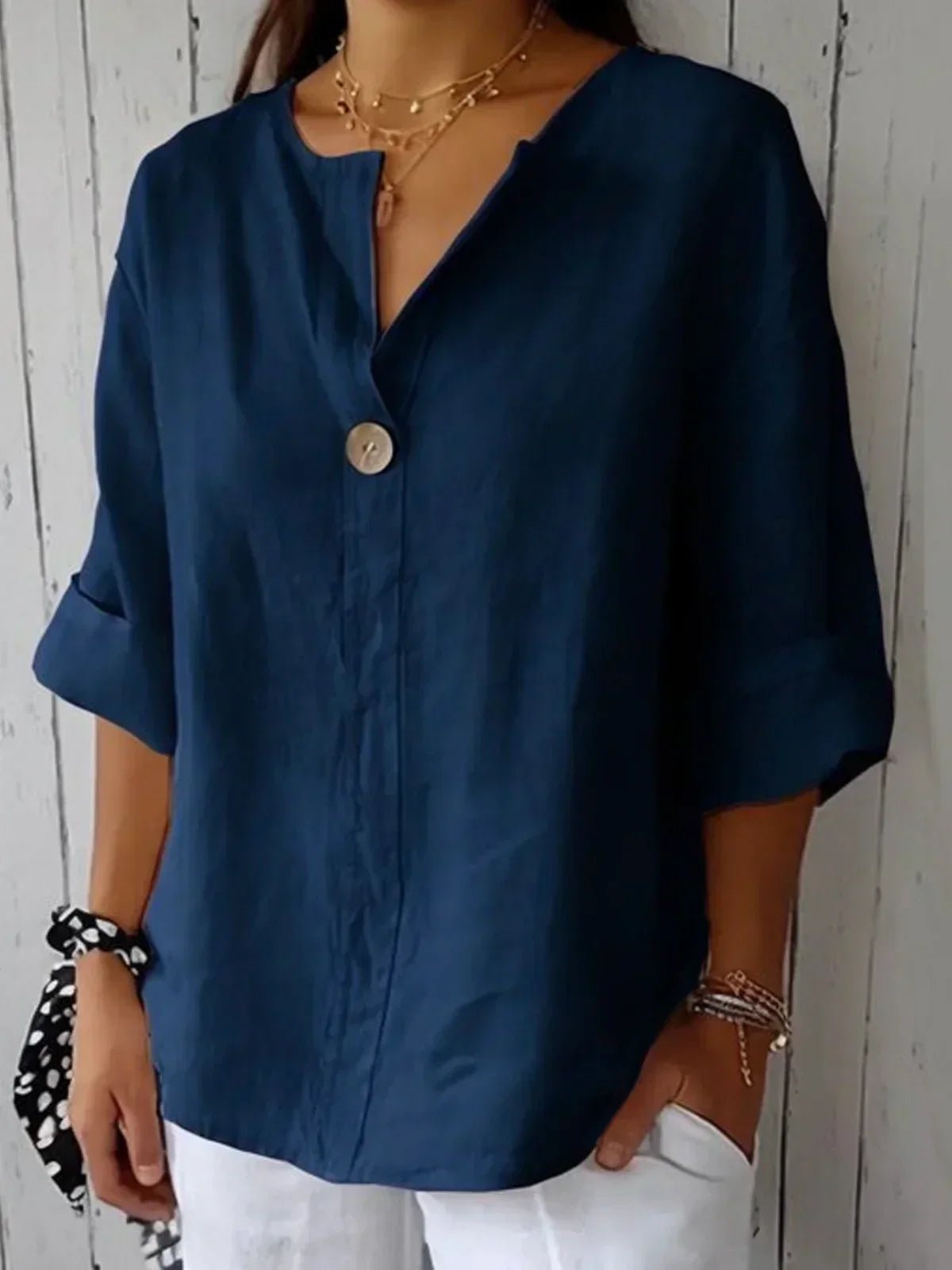 Luna - Casual V-Neck Blouse - Alira - Boutique