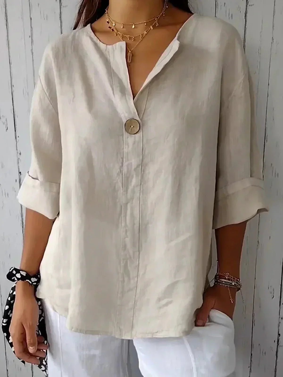 Luna - Casual V-Neck Blouse - Alira - Boutique
