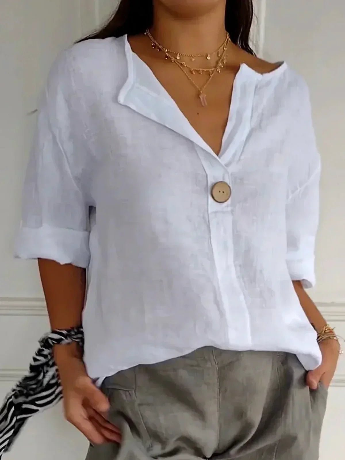 Luna - Casual V-Neck Blouse - Alira - Boutique