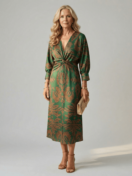 Lune | Natural Wrap Midi Dress - Alira - Boutique