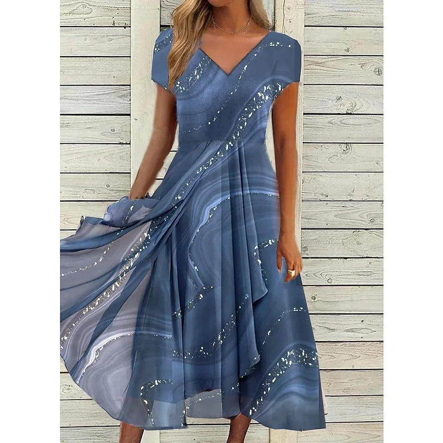 Lyanna | Flowing V-Neck Midi Dress