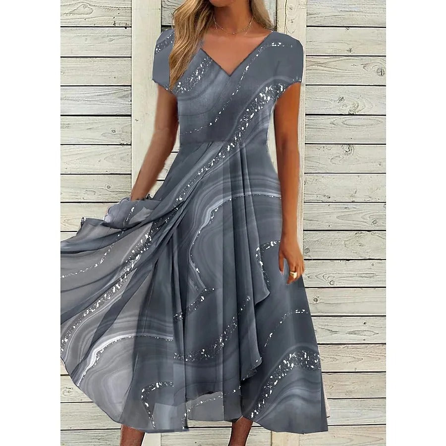Lyanna | Flowing V-Neck Midi Dress