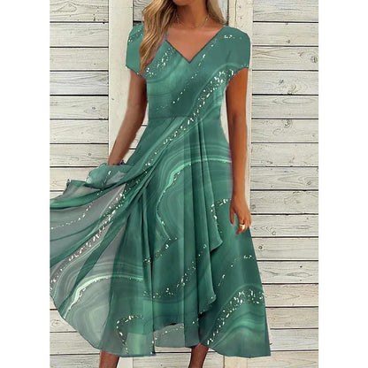 Lyanna | Flowing V-Neck Midi Dress