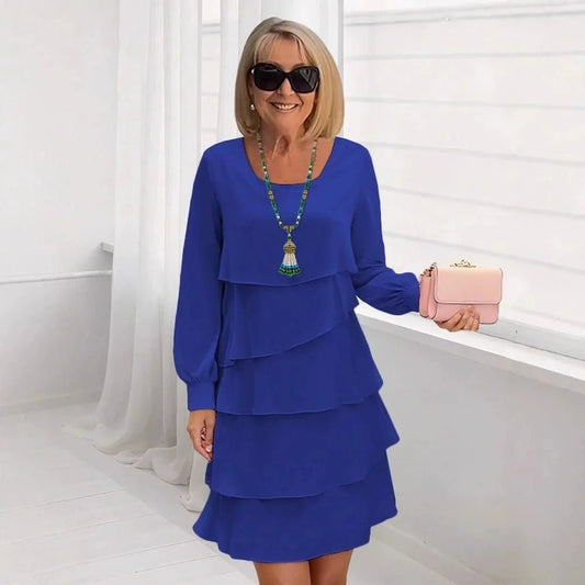 Margaret | Elegant Comfort Ruffle Dress Long Sleeve - Alira - Boutique