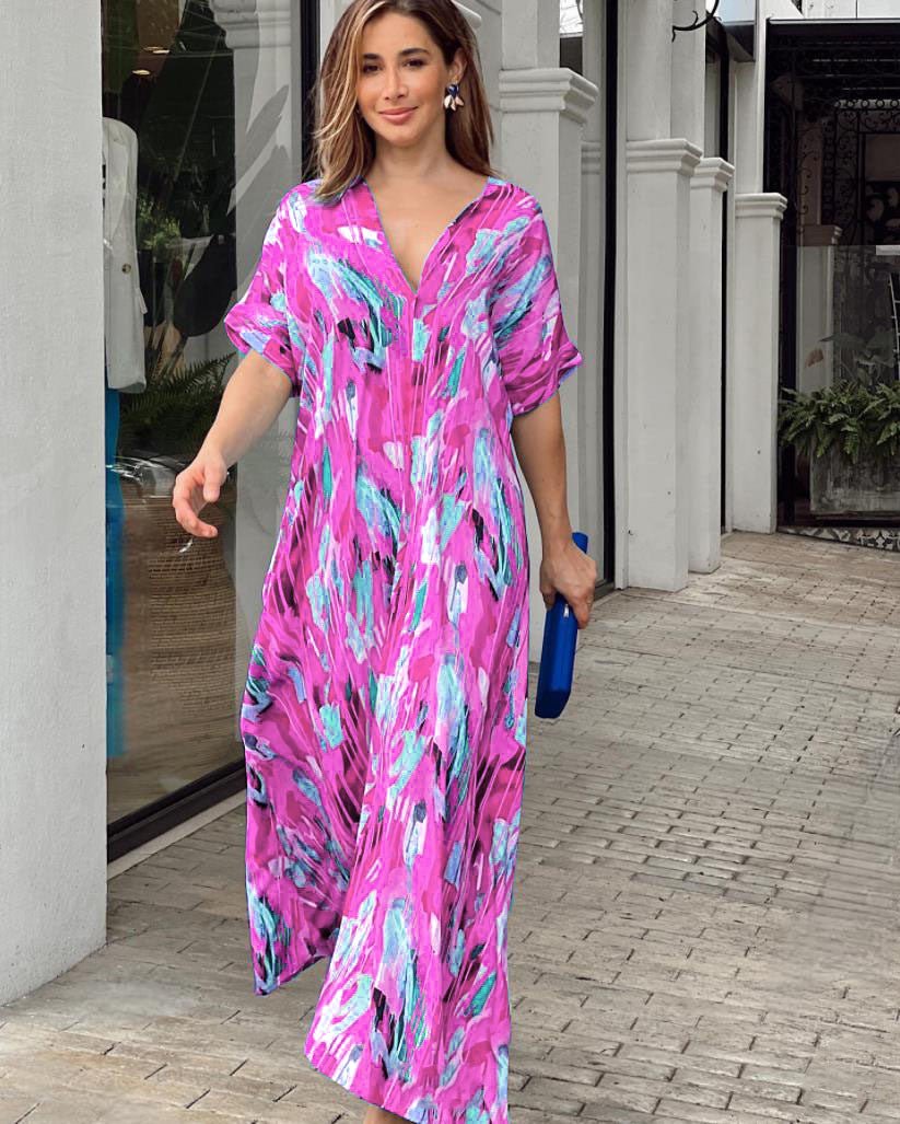 Marnie - Vibrant Abstract Dress - Alira - Boutique