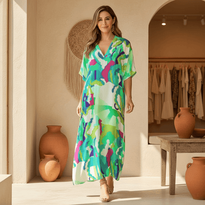 Marnie - Vibrant Abstract Dress - Alira - Boutique