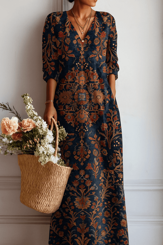 Mary | Vintage Flower Art Print Tunic Dress - Alira - Boutique