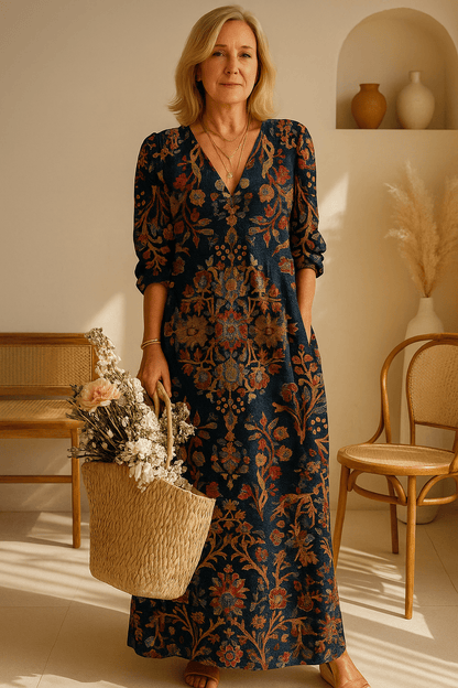 Mary | Vintage Flower Art Print Tunic Dress - Alira - Boutique