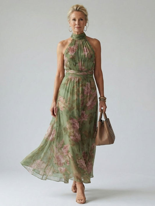 Mirelle™ Gathered Halter Midi Dress - Alira - Boutique