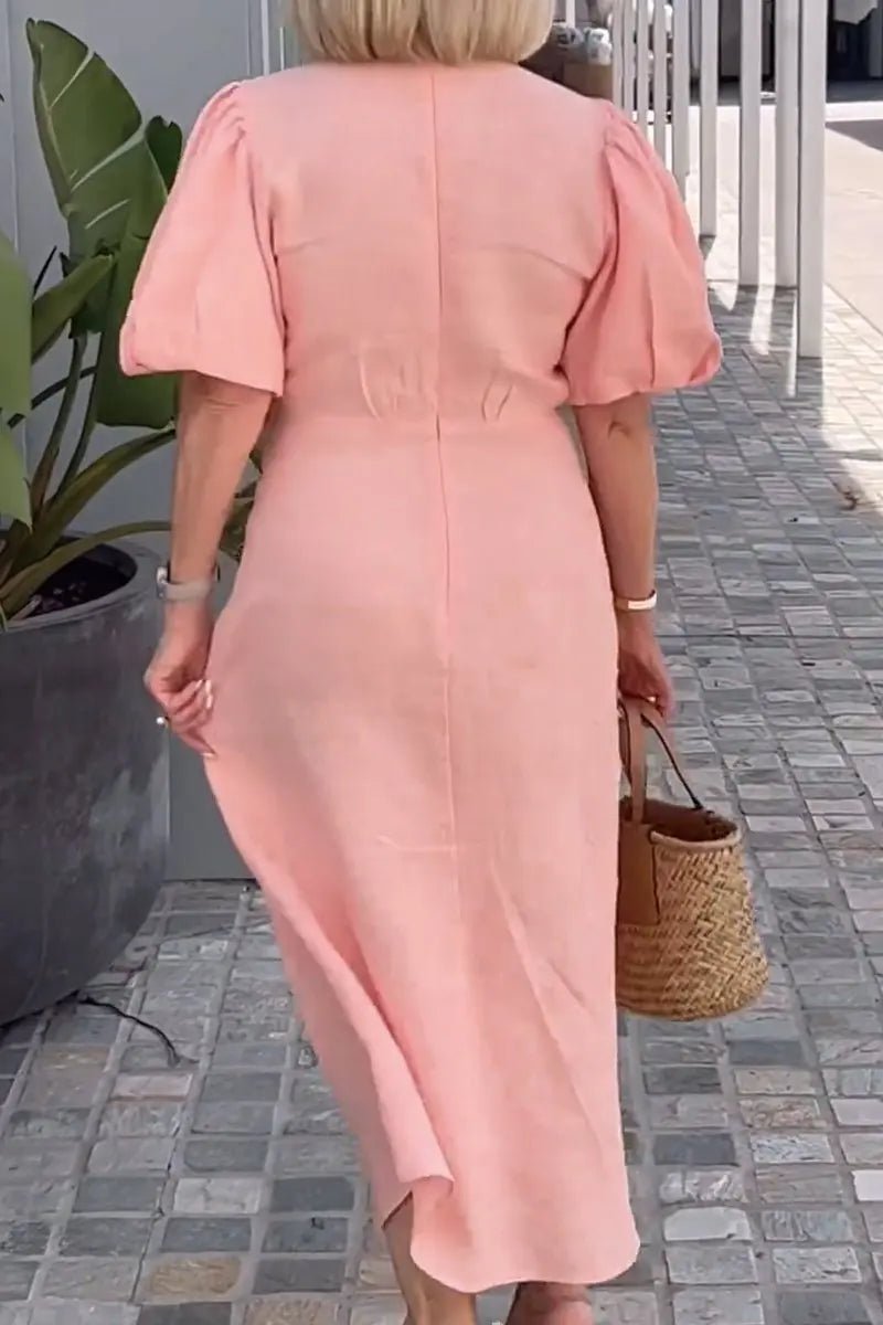 Natasha - Elegant V-Neck Dress - Alira - Boutique