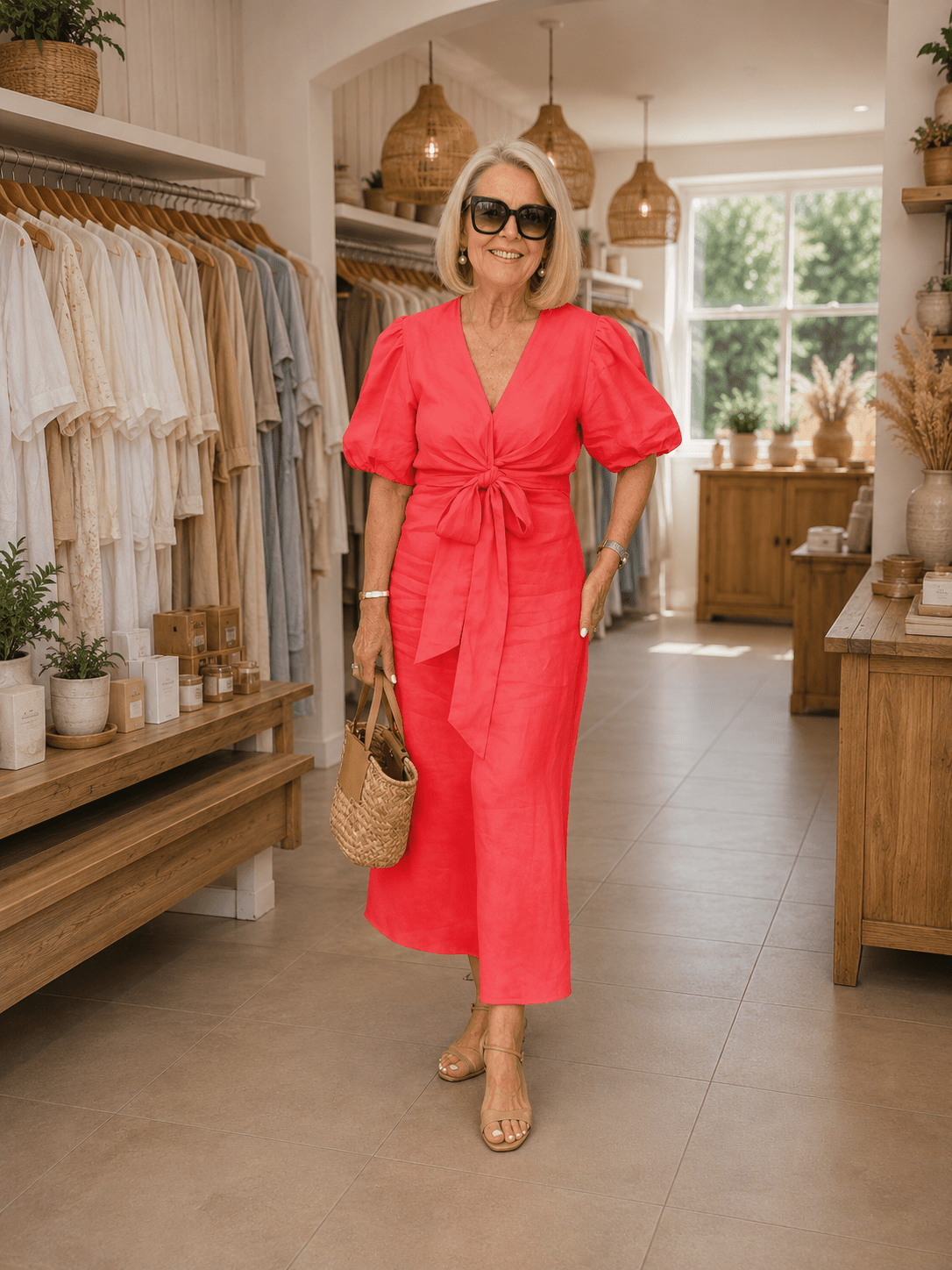 Natasha - Elegant V-Neck Dress - Alira - Boutique