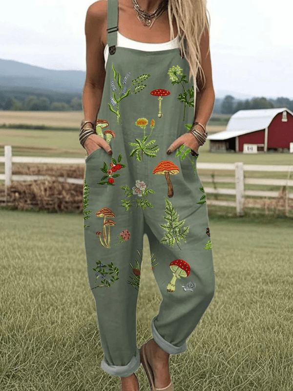 Nature-Inspired Embroidery Jumpsuit - Alira - Boutique