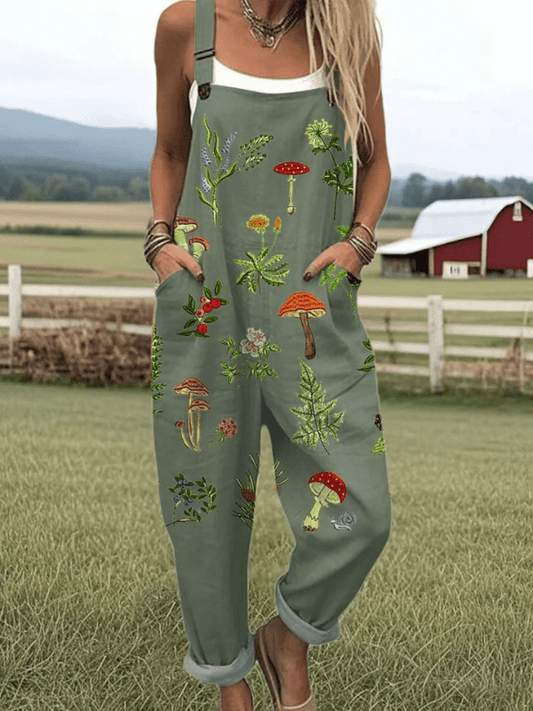 Nature-Inspired Embroidery Jumpsuit - Alira - Boutique