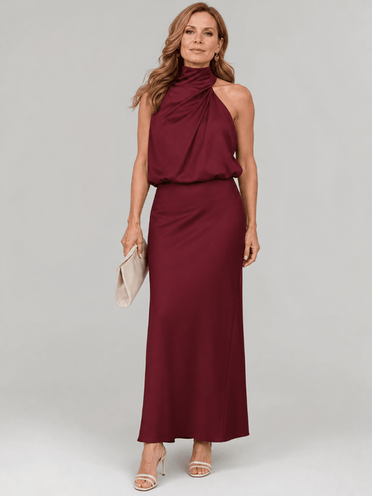 Nopal™ Sleeveless Draped Neck Midi Dress - Alira - Boutique