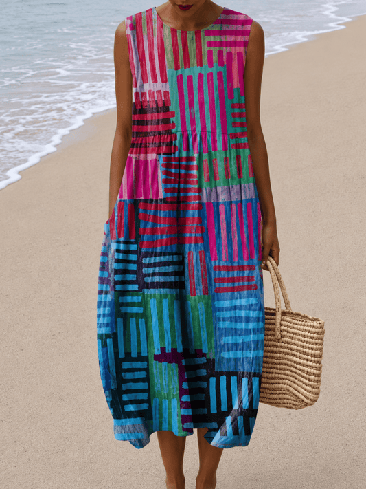 Nora - Women’s Sleeveless Relaxed Fit Midi Dress - Alira - Boutique