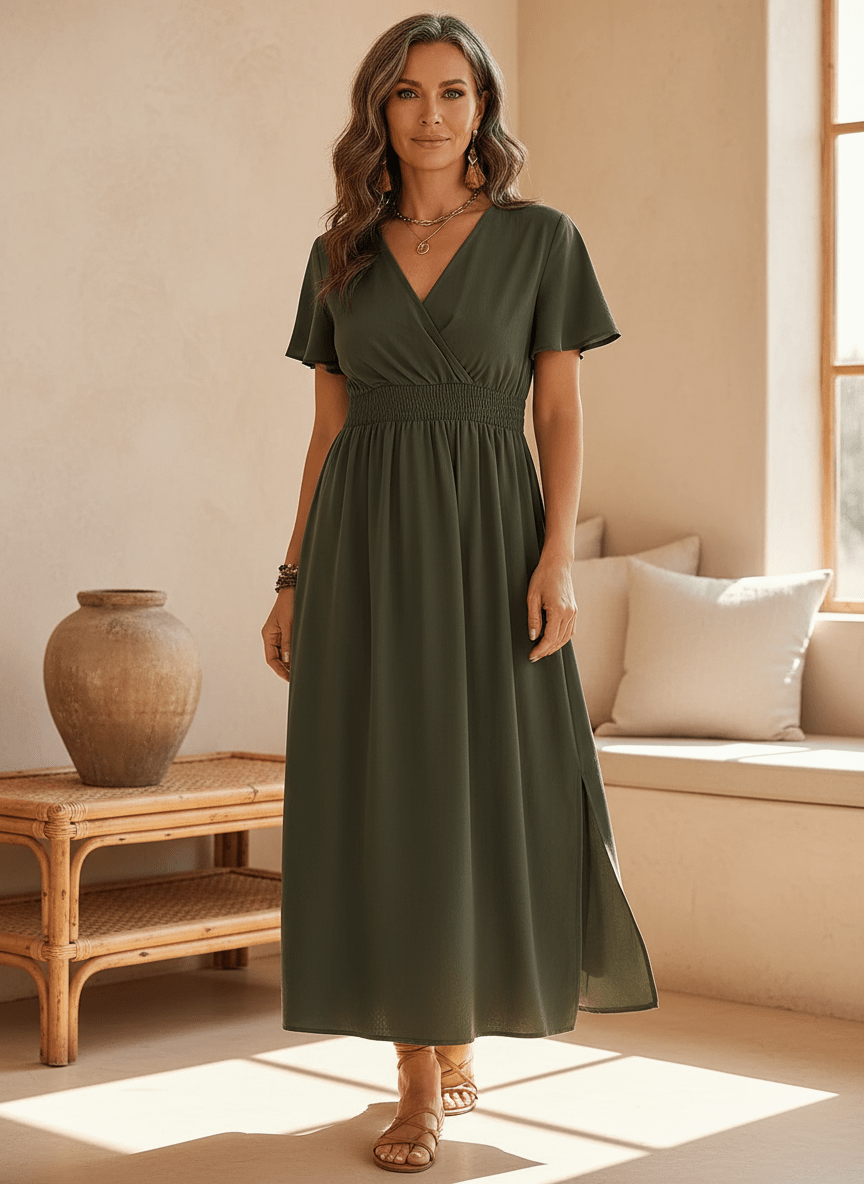 Nyxie - V-Neck Summer Dress - Alira - Boutique