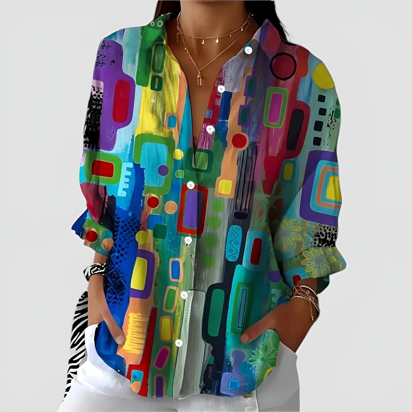 Edna Artistic Floral Blouse