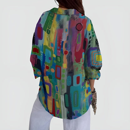 Edna Artistic Floral Blouse
