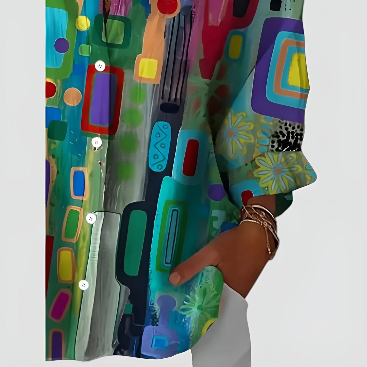 Edna Artistic Floral Blouse