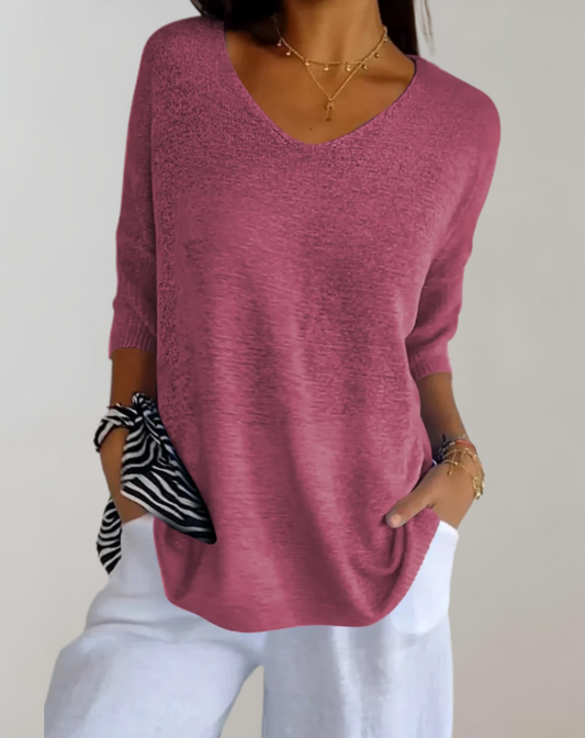 Lilastra | V-Neck Knitted Top