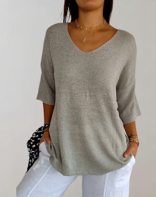 Grisandra | V-Neck Knitted Top