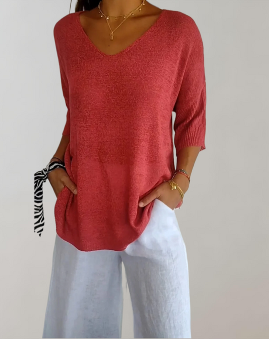 Laluna | V-Neck Knitted Top