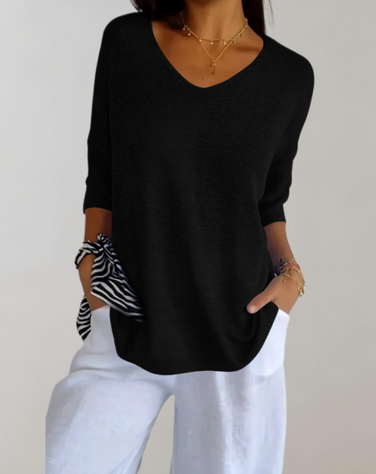 Marisette | V-Neck Knitted Top
