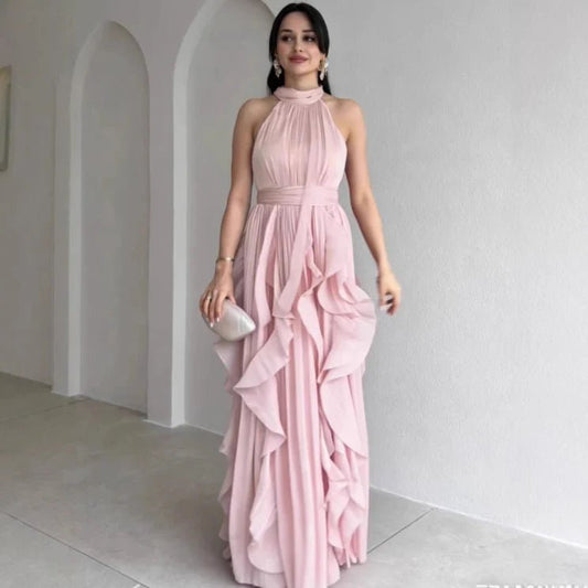 Orea™ High Neck Gathered Ruffle Layers Maxi Dress - Alira - Boutique