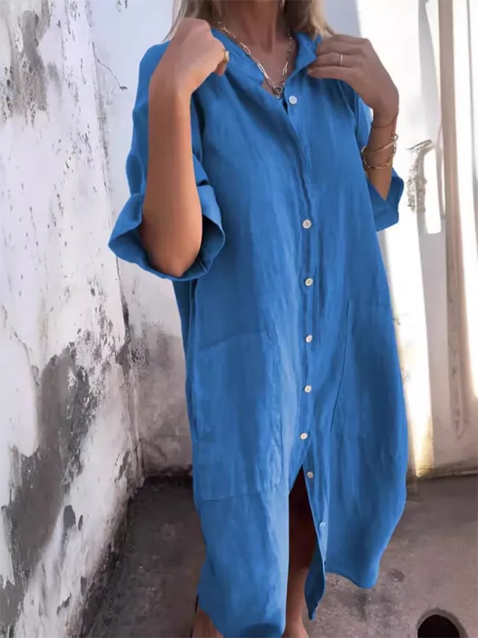 Paige - Buttoned Breeze Dress - Alira - Boutique