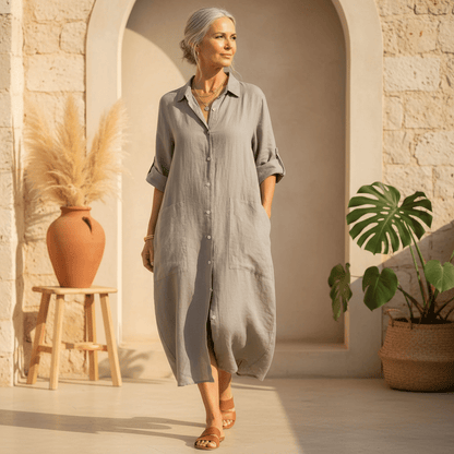 Paige - Buttoned Breeze Dress - Alira - Boutique