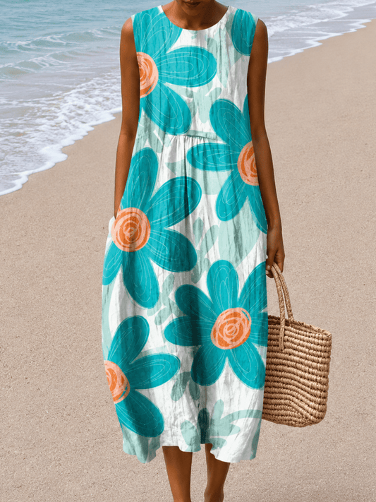Penelope - Women’s Sleeveless Relaxed Fit Midi Dress - Alira - Boutique