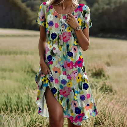 Priya - Watercolor Bloom Dress - Alira - Boutique