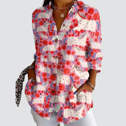 Vera | Artistic Floral Blouse