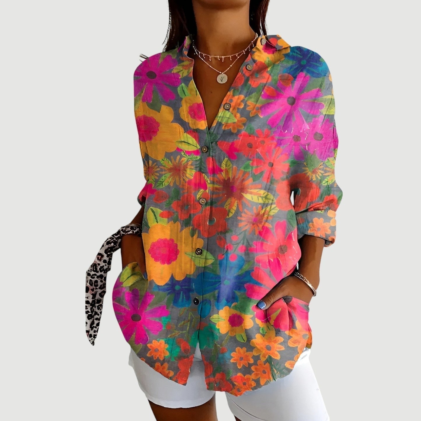 Elva | Artistic Floral Blouse