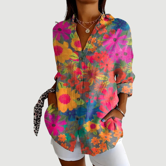 Elva | Artistic Floral Blouse