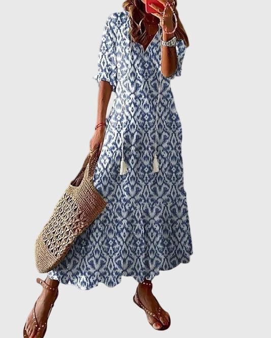 Ramona | Boho Vintage Summer Maxi Dress - Alira - Boutique