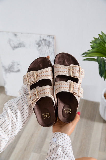 Coraline | Beige Wedge Sandal