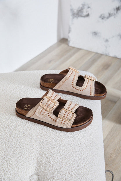Coraline | Beige Wedge Sandal