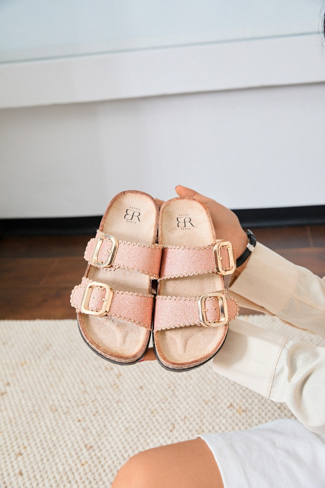 Zinaida | Rose Champagne Wedge Sandal