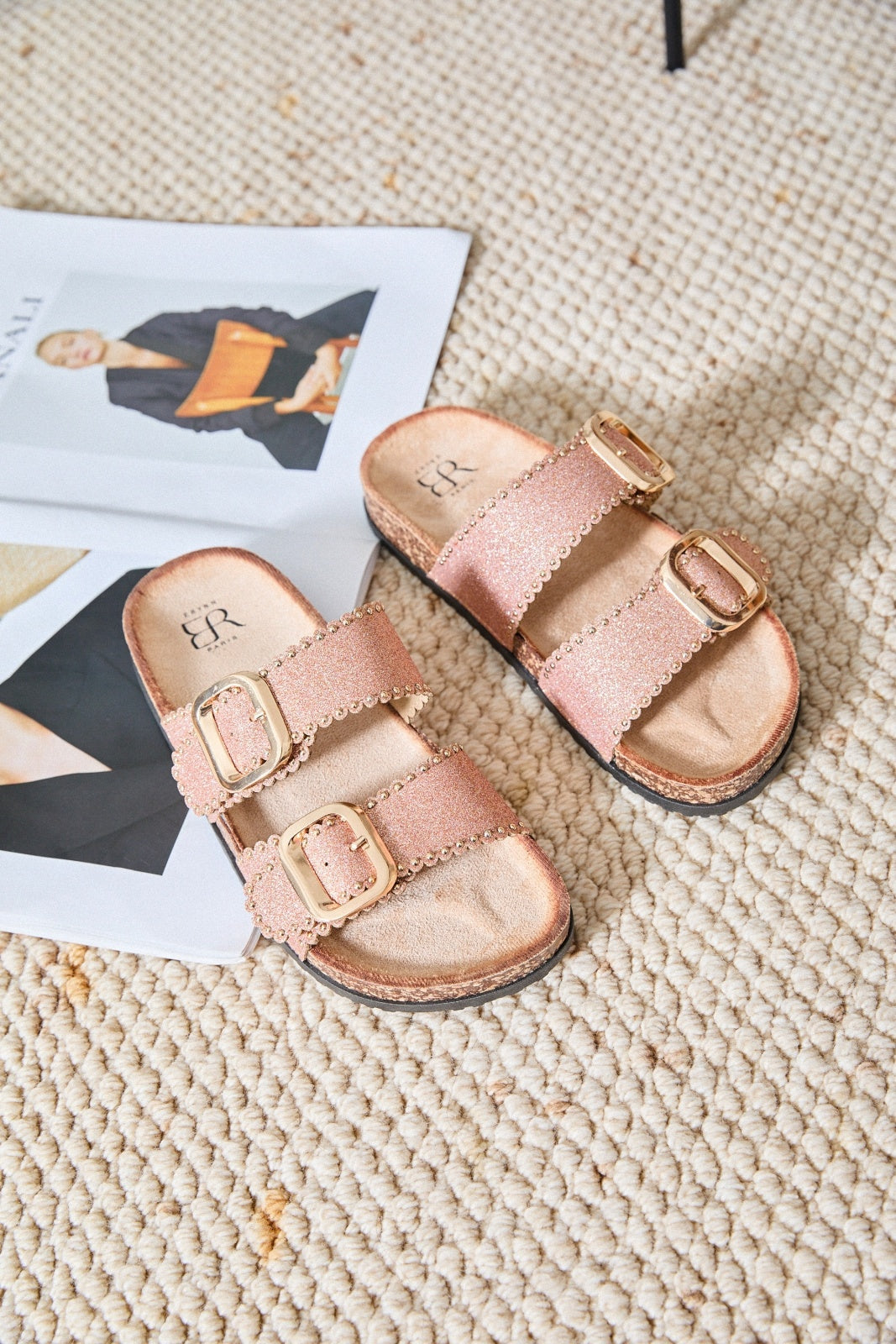 Zinaida | Rose Champagne Wedge Sandal