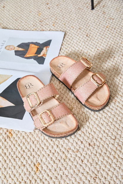 Zinaida | Rose Champagne Wedge Sandal
