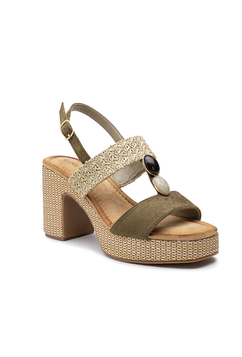 Gitana | Green Wedge Sandal
