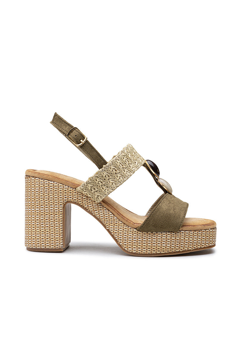 Gitana | Green Wedge Sandal