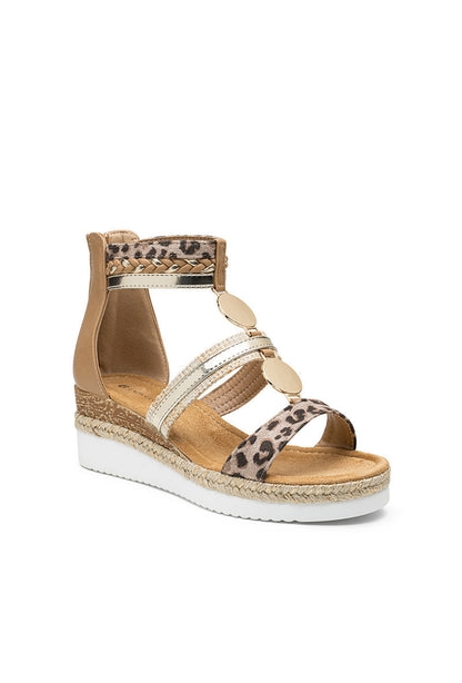 Delyth | Leopard Wedge Sandal