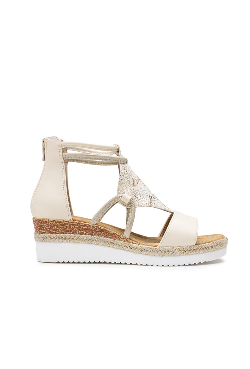 Faline | Beige Wedge Sandal