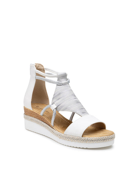 Elouise | White Wedge Sandal