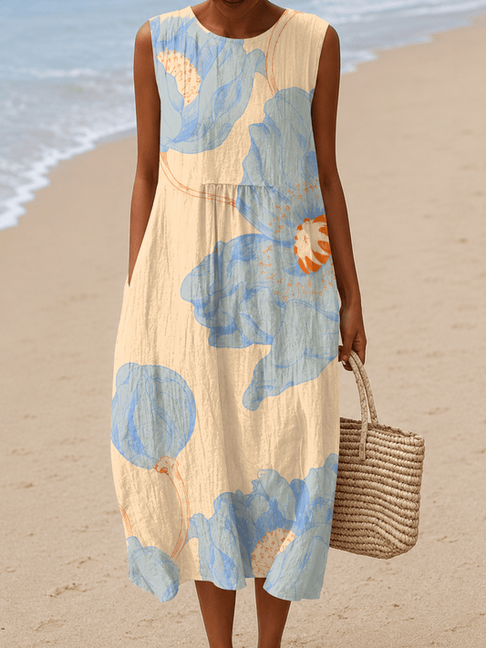Sarah - Women’s Sleeveless Relaxed Fit Midi Dress - Alira - Boutique